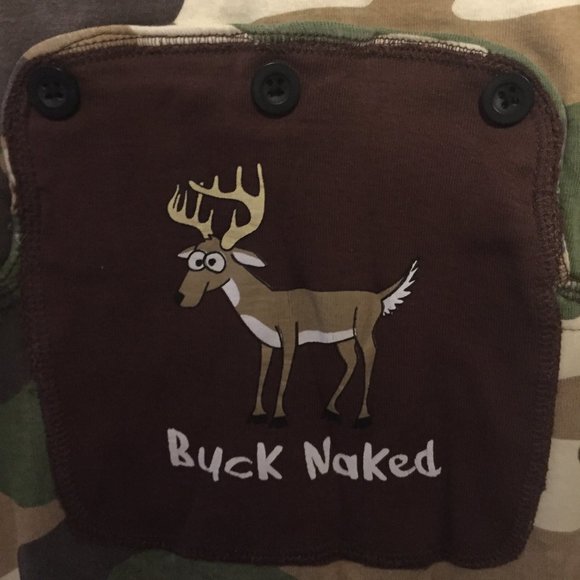 Lazy One "BUCK NAKED" Camouflage One Piece PJ'S - Picture 3 of 3